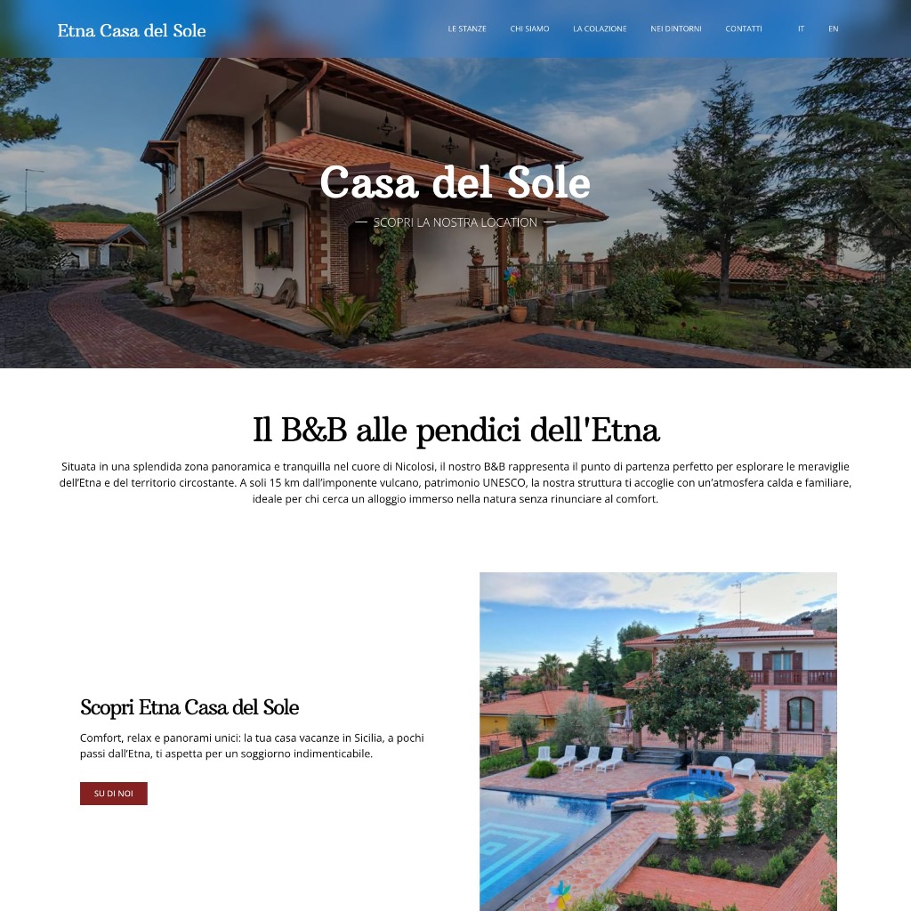 Anteprima del sito Etna Casa del Sole