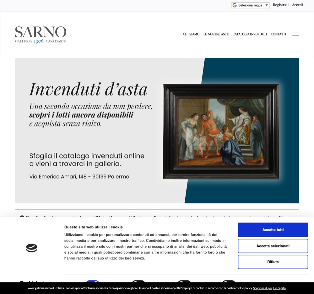 Anteprima del sito Galleria Sarno