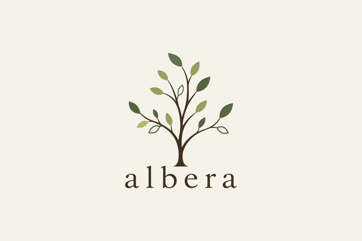 Il logo di Albera: un albero con foglie verdi