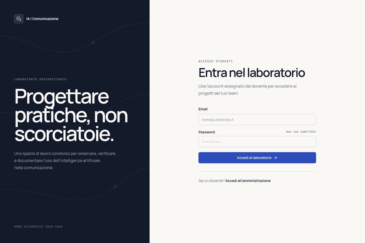 Anteprima della piattaforma didattica IA e Comunicazione